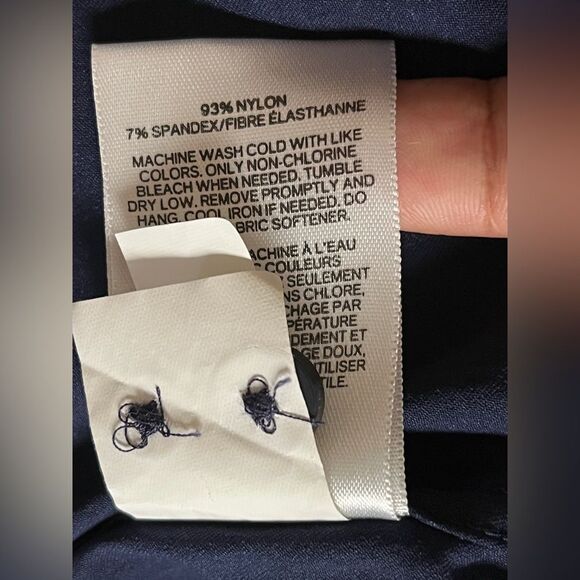 Express Navy Blue Floral Long Sleeve Shirt Stretch Extra Slim Sz M 15 - 15 1/2 - Picture 3 of 8